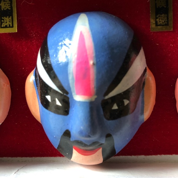 NEW Set of 6 Chinese Peking Opera Painted Ceramic Face Masks Collectible Decor - Picture 9 of 15